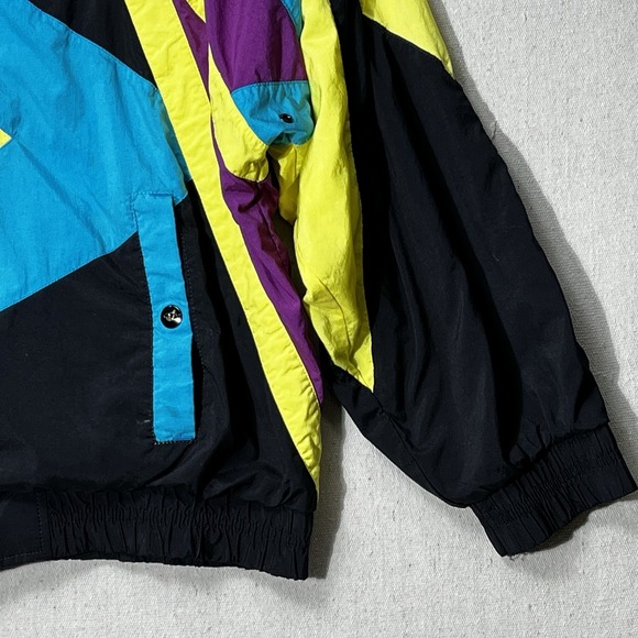 Vintage Prince Windbreaker Jacket Medium 90s Colorblock Neon Tennis - Picture 5 of 16
